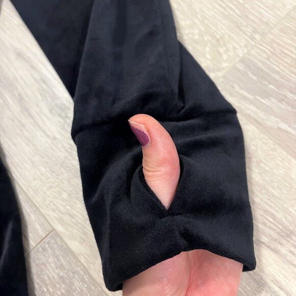 Nine West Active Black Velvet Zip Up Hoodie Large - Picture 4 of 9